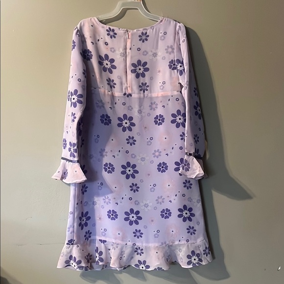 Floral Kids Dress in Purple and White - Picture 6 of 8